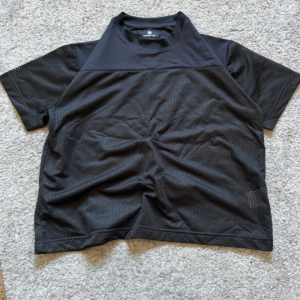 Black Mesh Short Sleeve cropped jersey